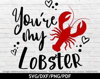 You&#39;re my lobster svg, Valentine svg, Friends svg, Lobster clipart, Friends valentines svg, You&#39;re my lobster sublimation, svg dxf png pdf