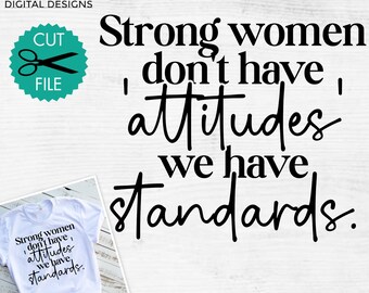Strong Women Quote SVG: Inspirational Clipart Cut File (Digital Download)