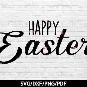 Puede incluir: Gráfico de texto en blanco y negro sobre un fondo de ladrillo blanco. El texto dice "Feliz Pascua".