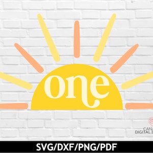 Sun first birthday svg,  Sun one svg, First birthday outfit design, First trip around the sun svg, Sun with rays svg, svg png dxf pdf