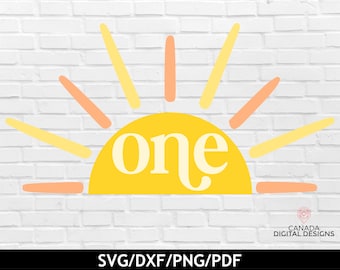 Sun first birthday svg,  Sun one svg, First birthday outfit design, First trip around the sun svg, Sun with rays svg, svg png dxf pdf