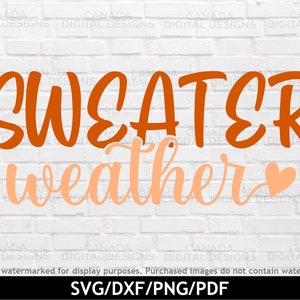 Pull météo svg, Citation d’automne imprimable, Citation d’automne svg, Signe de porte d’entrée svg, Sweater weather png, Cricut svg file, Conception de sublimation