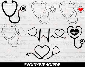 Nurse svg, Stethoscope svg bundle, Nurse gift, Stethoscope clipart, Medical svg, Doctor svg, Nurse stethoscope, Cricut svg file, Silhouette