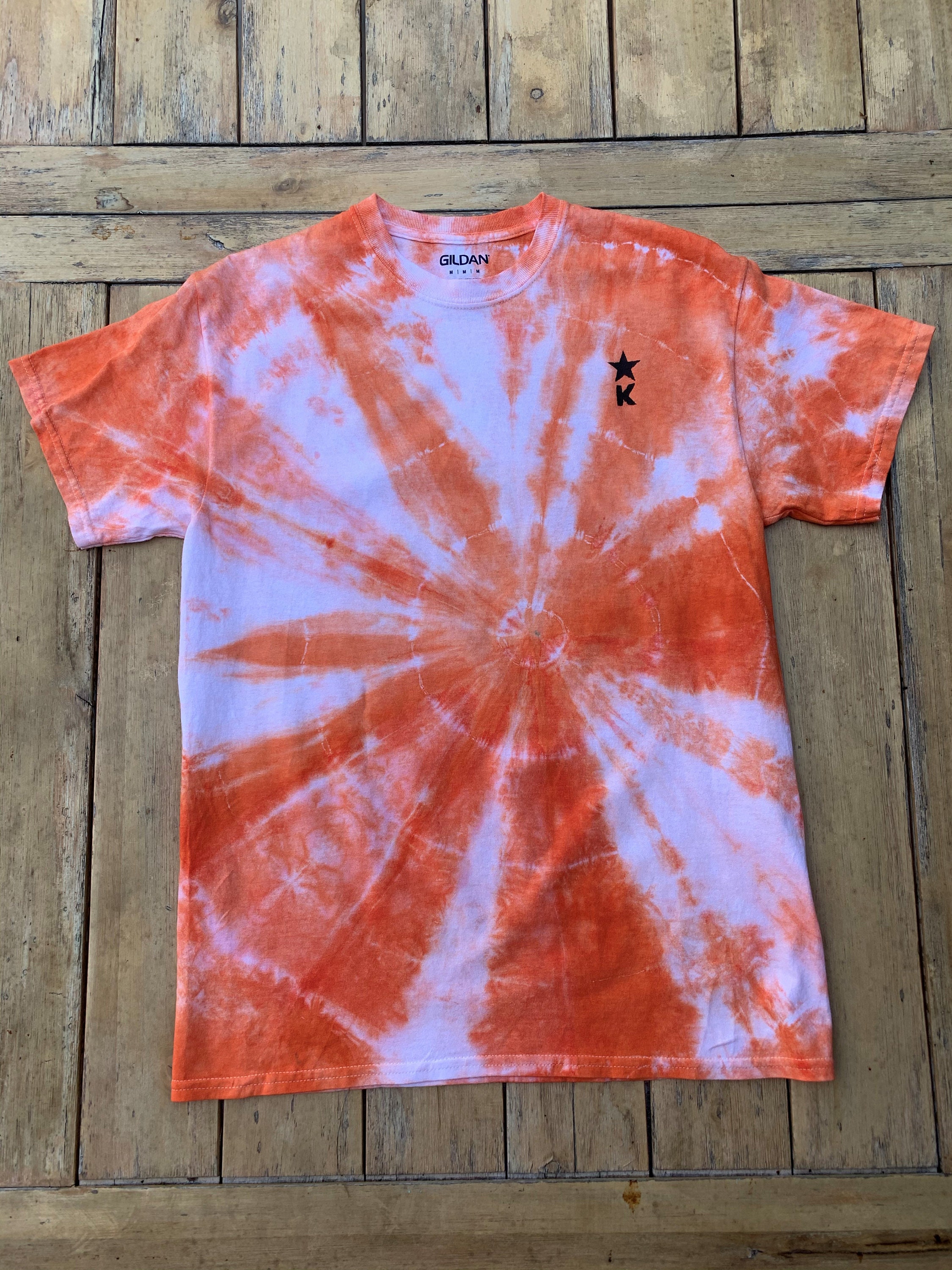 orange tie dye tee