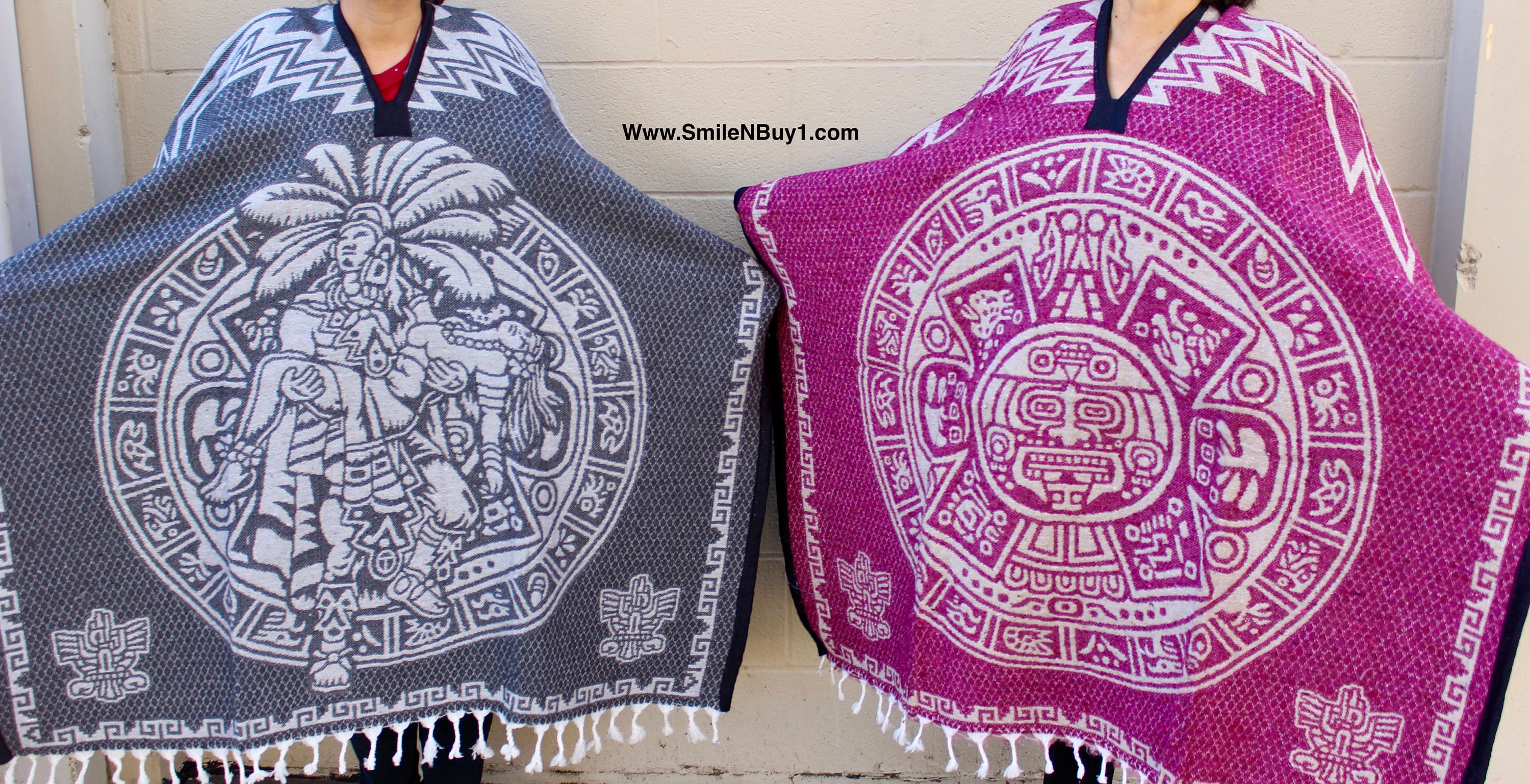 Aztec Calendar and aztec poncho Gaban Poncho de Calendario y  Etsy