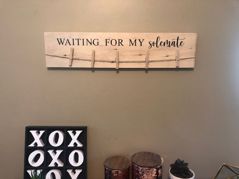 Solemate Sock Laundry Wood Sign Lost Sock Hanger Etsy