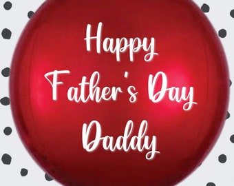 Father’s Day Personalised Balloon Label Decal Vinyl 22" & 24" Orb, Bubble, Foil Balloon, Fathers Day Sticker