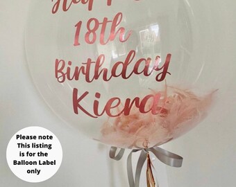 Personalised Balloon Label - DIY Balloon Decal/Vinyl Sticker Only for 15"-20" balloons.