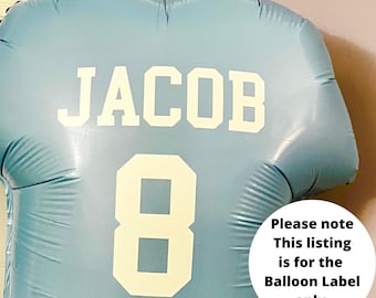 Personalised Football Shirt Balloon Decal: DIY Vinyl Sticker for 24" Foil Balloons