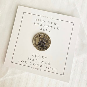 Personalised Lucky Sixpence, Wedding Day Lucky Sixpence, Bride to be gifts, Wedding day gifts