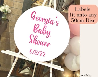 DIY Round Sign Vinyl Sticker Labels: to fit 50cm Acrylic Circle Party Welcome Board