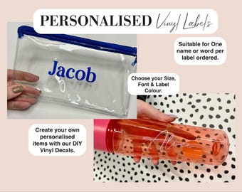 Personalised Name Vinyl Label: DIY Decal sticker to personalise your own Gifts.