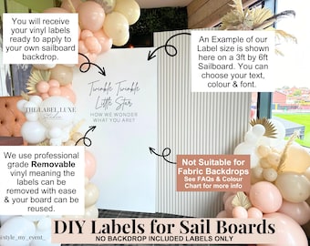 Gender Reveal Sailboard Vinyl Decal: DIY Arch Backdrop Sticker, Event Signage Label