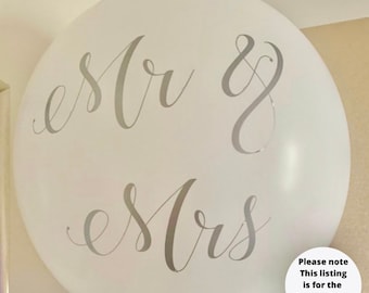 Personalised Wedding Balloon Label, Balloon Decal, Latex or Foil balloon Vinyl Sticker Only 15 - 20 inch balloons