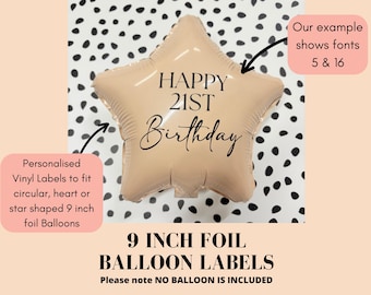 Personalised Balloon Label: DIY Balloon Decal for Small Mini 9 Inch Foil