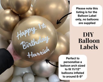 Personalised Balloon Decal - DIY Balloon Stickers for 12" latex balloon