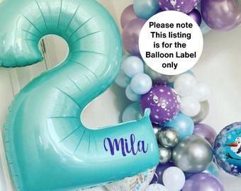 Personalised Number Balloon Label: DIY Vinyl Name Sticker for 34"-40" Balloons