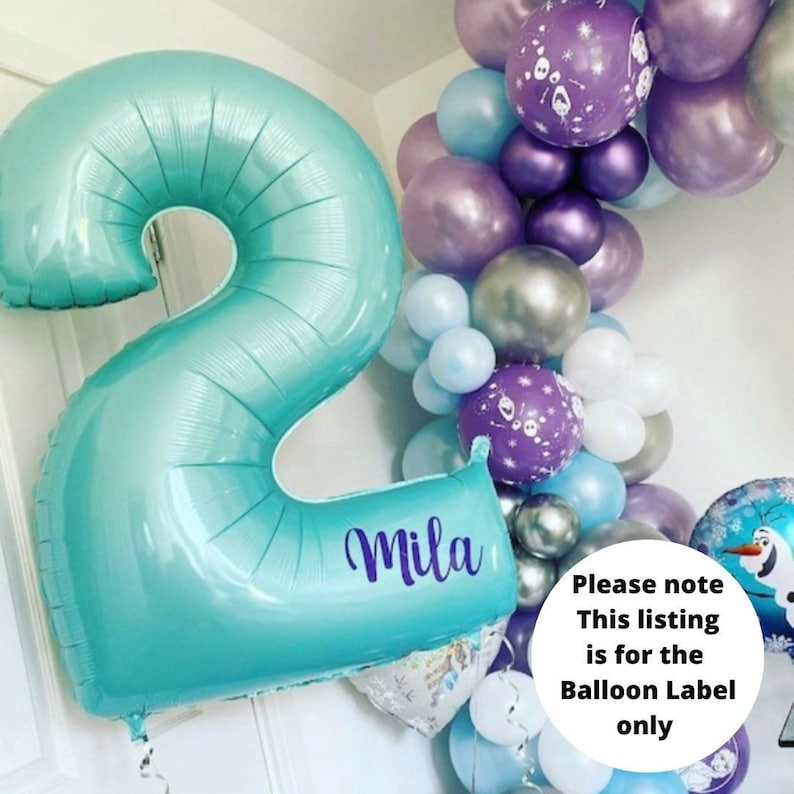 Number Balloon Personalised Label, DIY Balloon Decal, Large Foil Number Balloon Sticker image 1