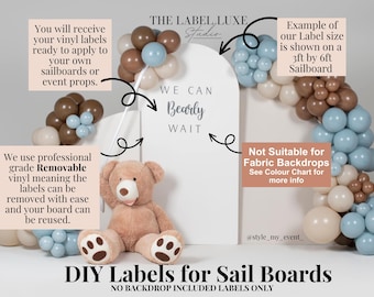 Custom Create Your Own Sailboard Vinyl Decal: DIY Arch Backdrop Sticker, Event Signage Label
