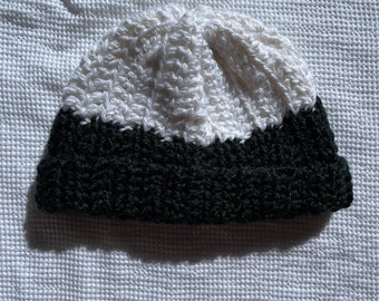 Crochet Beanie | black and white