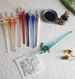 Handmade glass dip pens for use with natural botanical inks, ideal for detailed sketching, drawing,  calligraphy 