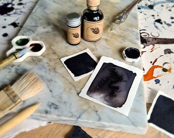 Sumac & Iron Black ink for Painting, Drawing and Calligraphy. Handmade botanical ink. Sustainable plant-based vegan ink