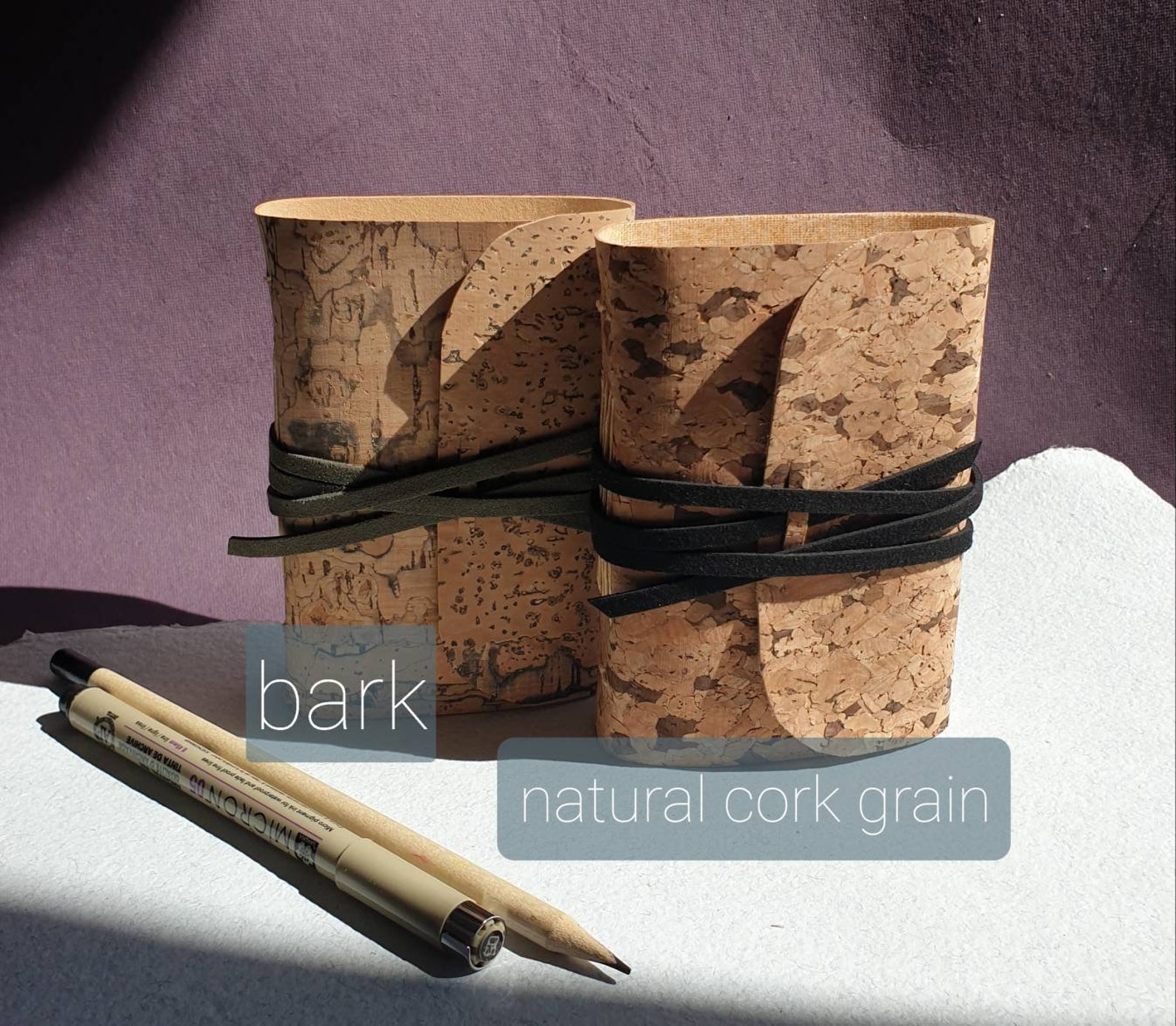 A7 vegan cork leather watercolour sketchbook sustainable Etsy