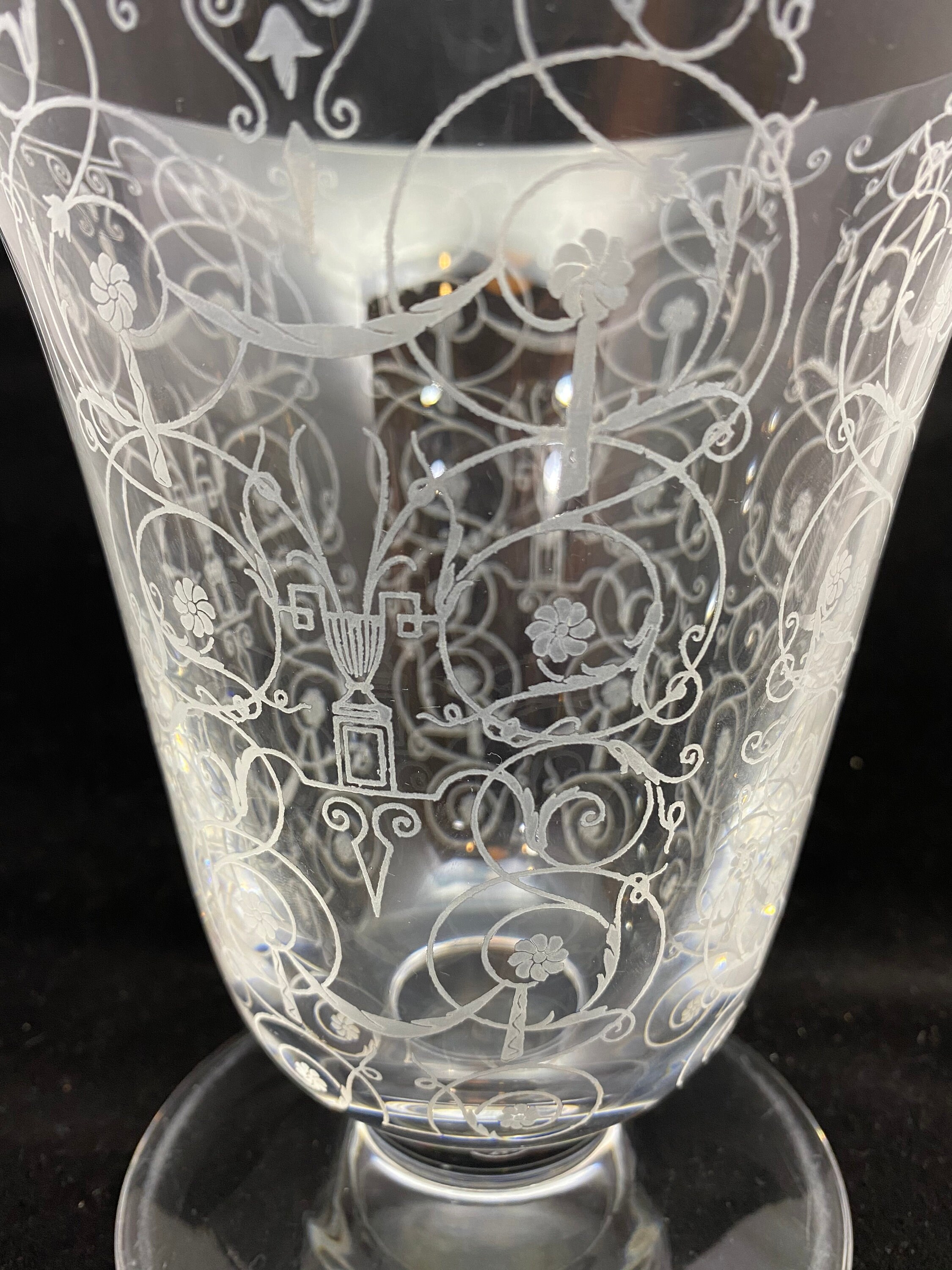VINTAGE Baccarat Etched Vase in Michelangelo - Etsy