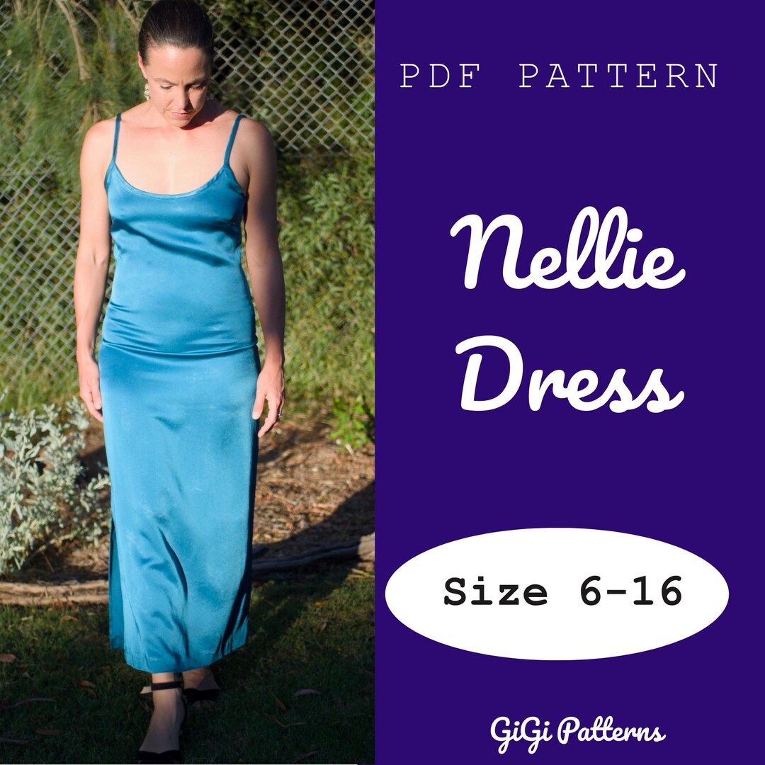 Intermediate Sewing Pattern Nellie Dress Pattern PDF, Beginner to Intermediate Sewing (sizes 6-14 ...