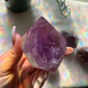 Raw Amethyst Polished Point- Amethyst Point- - Boho Décor- Crystal Healing- Rock Collection - Metaphysical and Chakra Cleansing
