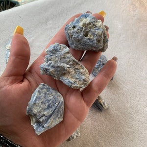 Blue Kyanite Chunks in Matrix - Blue Kyanite - Boho Décor- Crystal Healing- Rock Collection - Metaphysical and Chakra Cleansing