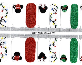 Fun Christmas Lights - Christmas Nail Wraps 100% Nail Polish Strips
