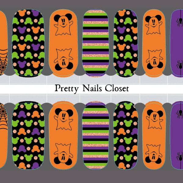 Trick or Treat Nail Wraps 100% Nail Polish Stickers Nail Strips