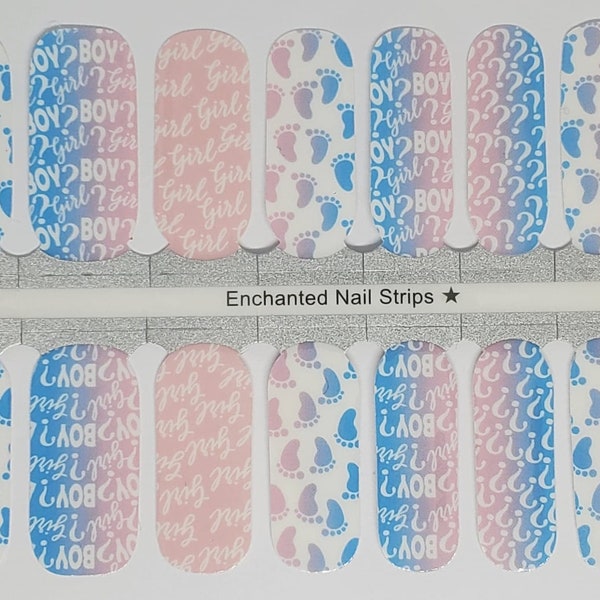 Gender Reveal Nail wraps, Nagellackstreifen, Nagelsticker