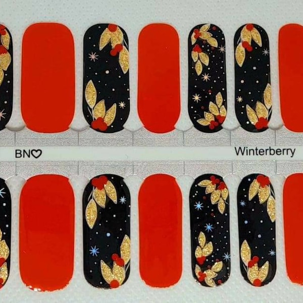 Nail wraps, christmas nail Polish strips, nail Stickers, Christmas nails floral nailsNail Mail