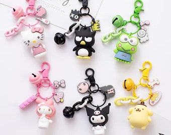 3D Cartoon Keychain Sanrio Characters Hello Kitty Kuromi My Melody Panda Bear Keroppi Best Gift Cartoon Keychains