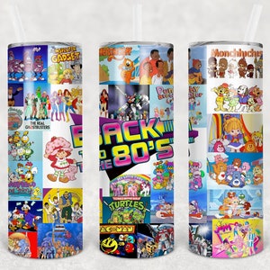 20 oz Skinny "Straight" Tumbler Design - Back to the 80's Cartoons Edition