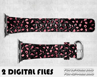 Apple Watch Digital File - Black/Pink Leopard