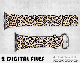Apple Watch Digital File - Pink/Gold Leopard