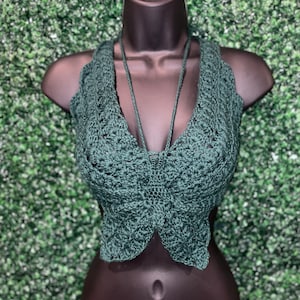 Handmade Crochet Butterfly Top