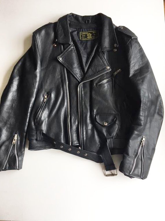 Vintage leather motorcycle jacket