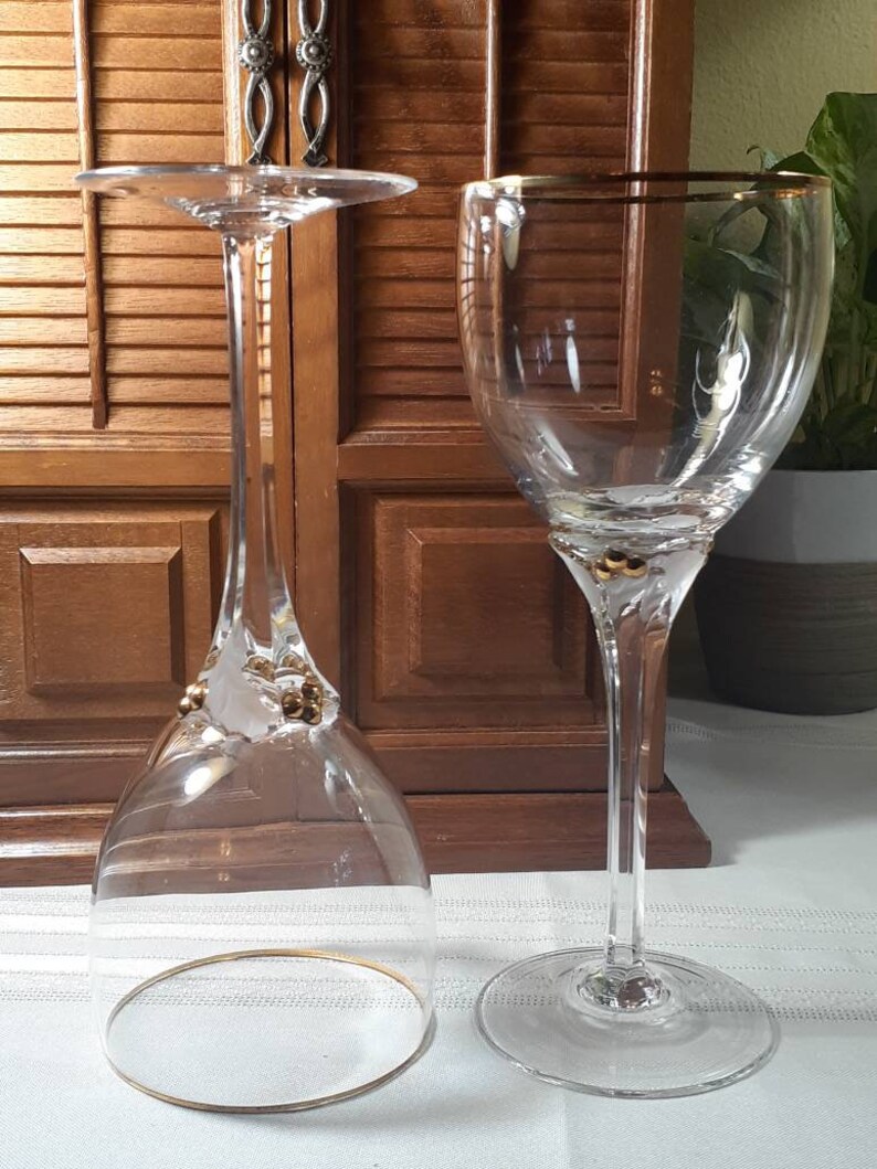 Pair of Crystal Stemware Gorham Wine Glasses in Etsy
