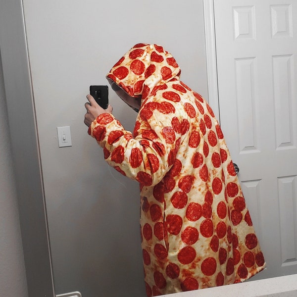 Cute Pizza Loose Blanket Hoodie main image 0