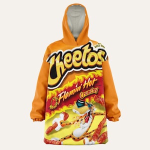 Oversized Blanket-Hoodie Novelty Hot Cheetos | Plush Fleece Giant Hoodie Blanket |  Comfortable Wearable Blanket | Free Express Shipping