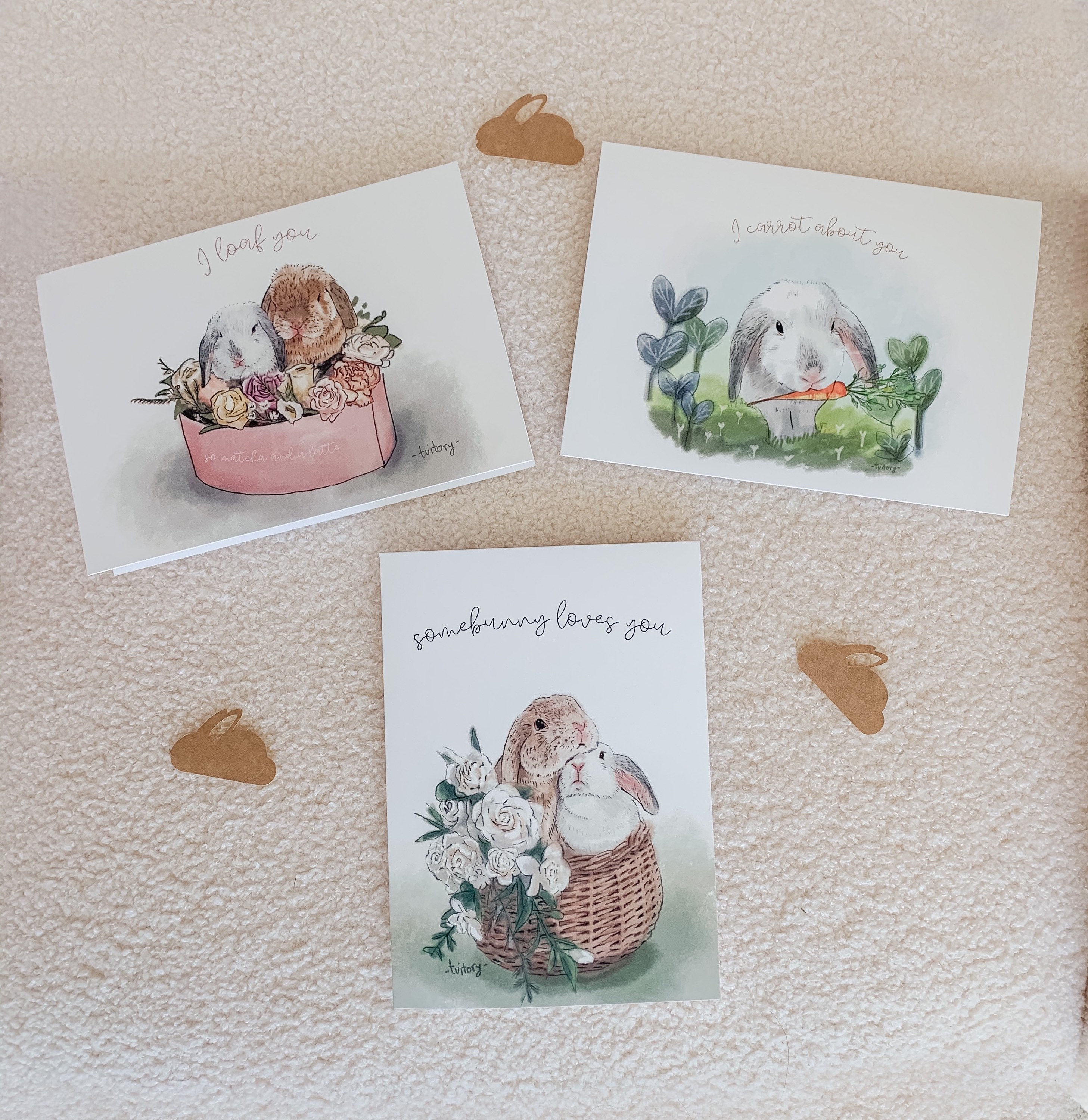 Bunny Greeting Cards Inside Blank - Etsy