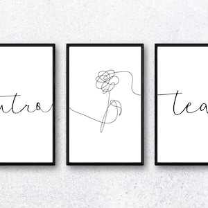 Outro Tear With Flower Quote Wall Art Poster Set x3, BTS Poster, Digital, Printable, Home Decor, Wall Art, Instant Download