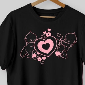 Sweet Heart Kewpie zwart uniseks T-shirt Gildan 64000