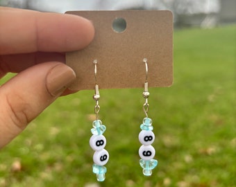 1989 beaded dangle earrings