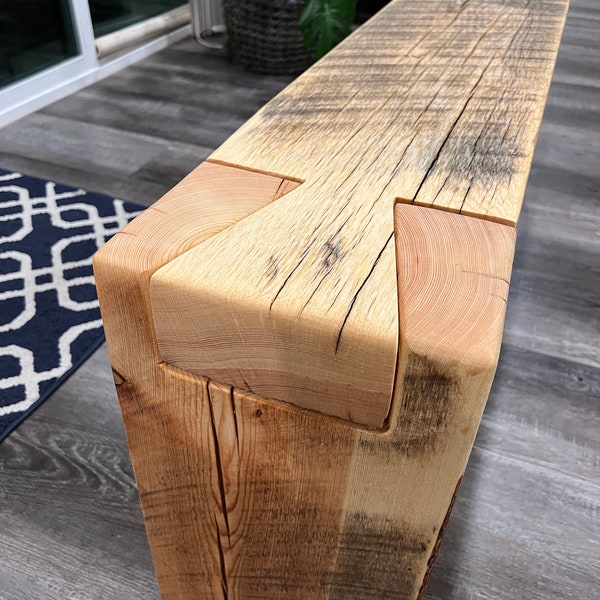 Dovetail Beam Bench--Kaibab Pine--Handmade Furniture and Decor--Sustainable and Eco-Friendly--Indoor or Outdoor--Minimalist Design