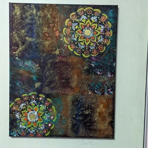 Wall art,Abstract art , Mandala art, Textured Mandala  painting, Handmade painting, original painting, colourful painting, house warminggift